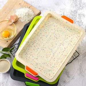 Baking Moulds Cake Pan Reusable Square Silicone High Temperature Resistant Non-stick Mold Bread Diy