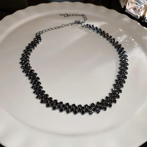 Подвесные ожерелья Uilz ins Black Afinestone Chain Choker for Women Inlay Cystal 2023 Модная продажа модных украшений Y2K