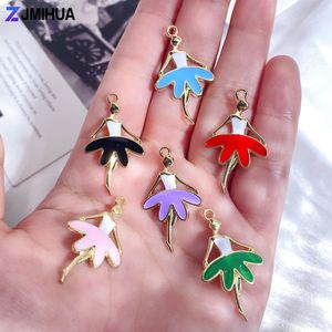 15pcs Enamel Charms Ballet Dancers Pendants Charms For Jewelry Findings Accessories DIY Handmade Making Necklaces Dancer Gifts