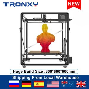 Skrivare Tronxy Veho600 Enorm utskriftsstorlek 600*600mm Dualaxis Guide Rail Version Direct Drive Extruder Auto Level Sensor 3D Printer