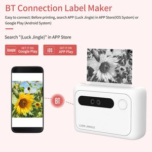 Skrivare Nya 80mm 3 mini Pocket Photo Printer Portable Thermal Printing Machine 203dpi Wireless BT Connection Compatible med Android iOS