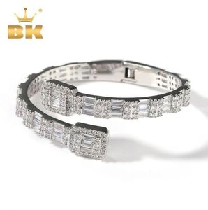 Bling King 7mm Baguette Cuff Bangel Micro Paved Bling Squubic Zirconia Bracelet Luxury Wrist Rapper Jewelry Punk Bangle 26914607
