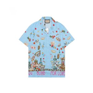 Tasarımcı Gömlek Erkek Gömlek Baskı Bowling Shirt Hawaii Çiçek Gündelik Gömlek Erkekler İnce Fit Kısa Kollu Elbise Hawaiian T-Shirt 123123