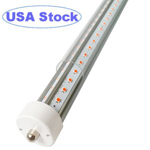 Pojedyncza szpilka T8 72W Rurka LED żarówka 8 stóp LED z podwójnym rzędem, FA8 Podstawa LED LED LIGEK 250 W LAMPA Fluorescencyjna Zastąpienie Lampy Dwukrotnie, chłodne białe 6000K Ussastar