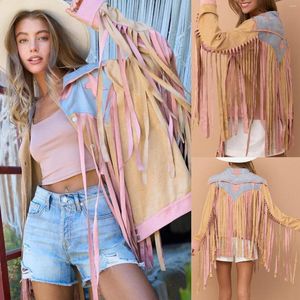 Women's Jackets Womens Fashion Start Long Sleeve Slim Tassel Short Compitable With MOTO Biker Casual Women Outfit Cute Fall For