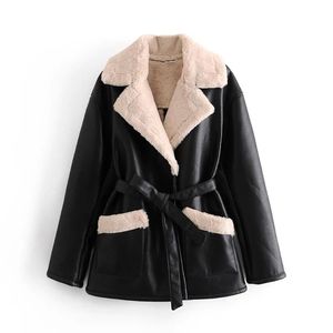 Giacche da donna Xikom 2023 Winter Vintage Warm Solid Fur Faux Jacket Donna Casual Coat Streetwear manica lunga Parka Chic Top