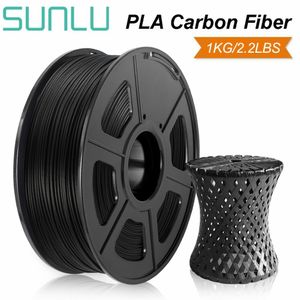 Scanning SUNLU PLA Carbon Fiber Filament 1.75mm 3D Printer Filament 1KG Dimension 0.02 mm Black Color 3D Printing Materials Fast Shipping