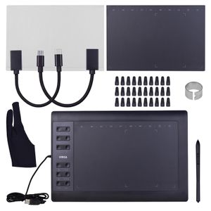 Tablets 10x6 Zoll professionelles Grafikschild Tablet 12 Express -Tasten mit 8192 Ebenen batteriebree Stylus für die Malerei