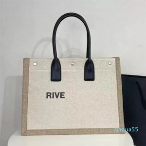 Designer Beach Tote Bag Women canvas and weave leather large capacity Handbag Fashion Shopping Handbag Top Linen
