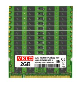 TOPS 10st Lot 2GB PC26400S DDR2 800MHz 200Pin 1.8V Sodimm använde Ram Laptop Memory grossistpris
