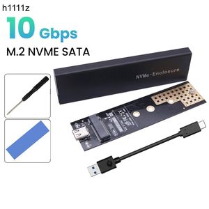 Корпус двойной протокол M2 SSD корпус корпус NVME SATA NGFF M.2 SSD Box USB 3.1 10 Гбит/с для внешнего жесткого диска M/B+M Ключ M.2 SSD RTL9210B