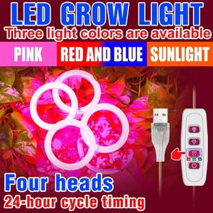 Grow Lights Indoor Light Full Spectrum LED Angel Ring Phyto Lamp USB Growth Tent Bombilla 5V Hydroponics Bulb Plants Seeds LamparaGrow