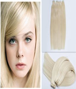 Fita em extensões de cabelo 40pcs 1424 polegadas 60g 100g Remy Hair tece de cabelo indiano de pele 100 Extensões de cabelo humano 9332878