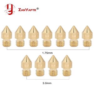 Scanning 50pcs 3D Printer Brass Copper Nozzle Mixed Sizes 0.2/0.3/0.4/0.5/0.6/0.8/1.0mm Extruder Print Head For 1.75MM 3.0MM MK8 Makerbot