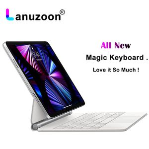 Case Lanuzoon AJ5 Magic Keyborad per iPad Pro 11 12.9 Air 4 5 2022 Caso con Bluetooth Smart Touchpad Retroilluminazione Arabo coreano spagnolo