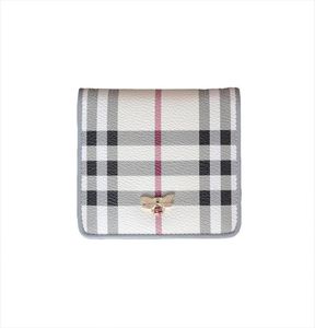 New Plaid Short Wallet card hoder Women039s Thin genuine Leather Wallet Mini Square Bag Japan and South Korea Cute Cowhide Fash7292496