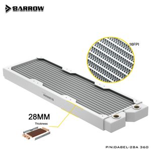 Cooling Barrow 28mm Thick Radiator Copper G1/4" Thread White Black 120/240/360/480MM Computer Radiator Water Cooling 120 fans Dabel28a