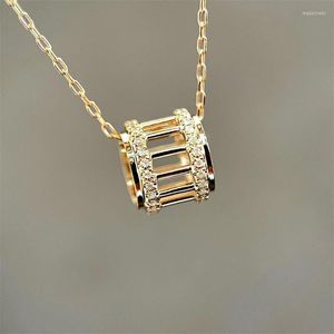 Chains South Korea's High-end Exquisite Hollow Gold-plated Small Waist Necklace 925 Sterling Silver Hypoallergenic Clavicle Chain