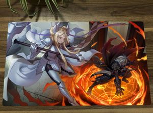 Pads Yugioh Dogmatika Ecclesia vs Albaz TCG MAT Anime Trading Game Mat CCG Playmat Antislip Mouse Pad 60x35cm Bezpłatna torba