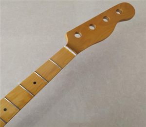 4 String Maple 20 frets TL Electric JB Bass Guitar Neck Replacement Maple Fingerboard dot inlay yellow gloss finished 34 inch scal5284002