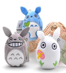 10pcslot 9см мини -мультипликационные плюшевые подвески Totoro Plush Укомплектован мягкие аниме Totoro Key Chains Bag Sending Kid