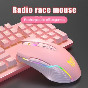 Mice Onikuma 6400 DPI Wireless Gaming Mouse Breathing LED Optical USB 7 Buttons Pink Esport Gamer Computer Mice for Laptop PC CW905