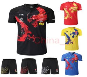 Li Ning CHINA Camisetas de tenis de mesa Hombres mujeres Jugador del equipo nacional chino Trajes de tenis de mesa China Dragon Pantalones cortos deportivos Badmin6009426