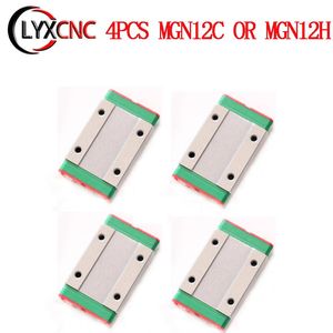 Printer 4Pcs MGN12H MGN12C Linear Guide Bearing Sliding Block 12mm Carriage Block Use With MGN12 Linear Guide For 3D Printer CNC Parts