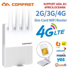 Roteadores 4g SIM CARD WIFI ROUTER 4G LTE CPE 300Mbps Cat4 32 Usuários Wi -Fi Plug and Play 4 Antenna RJ45 WAN LAN Hotspot modem sem fio interno