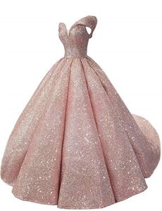 Quinceanera sukienki Księżniczka seksowna portret głębokie cekiny w dekolcie w szpic z ballami z rozmiarami Sweet 16 Debiutante Party Birthday Vestidos de 15 Anos 139