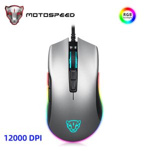 Myse Motospeed V70 Gaming Mouse 6400dpi 7Buttons RGB LED Podświetlenie USB Postrawne programowanie makro do laptopa notebooka komputerowego