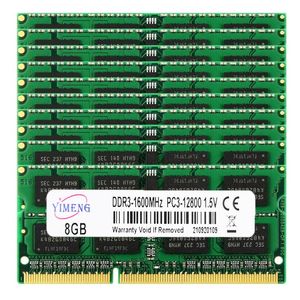 RAMS 10PCS DDR3 8GB 4GB 16GBラップトップRAM 1066 1333 1600MHz PC3 8500 10600 12800 DDR3L 204PIN SODIMMノートメモリ