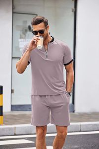 23SS agasalho de corrida jogger masculino conjunto de roupas esportivas de verão camisa polo tamanho grande conjunto de 2 peças terno de negócios casual sólido respirável moda masculina M-3XL