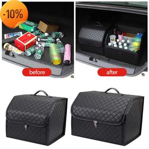 New PU Leather Car Trunk Storage Box Top Grade Car Organizer Folding Storage Bag Automobile Stowing Tidying Box For Sedan SUV MPV