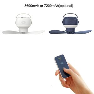 Gadgets 4 Speeds Ceiling Fan Rechargeable Tent Fan with Detachable Fan Blades Remote Control Camping Fan Lamp for Men Women Dropship