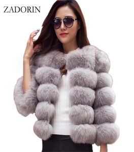 ザドリンS3xlミンクコート女性ウィンタートップファッションピンクのフェイクファーコートエレガントな濃い暖かいアウターウェミウーマンジャケット2110219890466