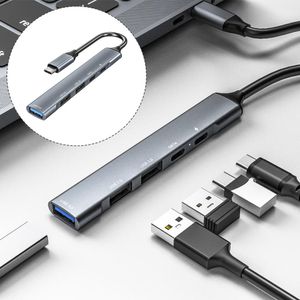 Hubs 5 em 1 PC Laptop Spliter USB C Dados transferência de dados Gigabit Gigabit Ethernet Adaptador MultiPort Hub RJ45 Adaptador LAN