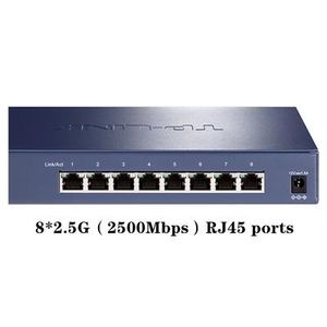 Переключатели TPLINK TLSH1008 Ethernet Network Switch All 8*2,5 Гбит / с портов RJ45 2,5 Гбит / с2,5 г 2500 Мбит / с 2,5 Gigabit 2,5 ГБ заглушка и воспроизведение