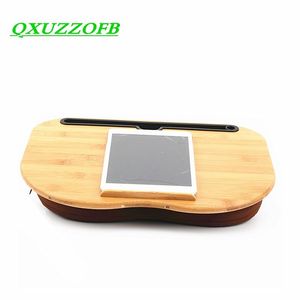 Lapdesks Bamboo Lapdesks Portable Small Laptop Desk Working Pillow 2Sides Use Table Stand TV Reading Office PC Bed Sofa New Exotic Gift