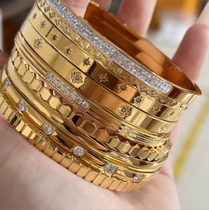 Simple Fashion 2023 Wedding Bangle Jewelry acciaio inossidabile Crystal Party Women Band Holiday Bracelet For Lover Gift Never Fade