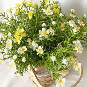 Flores decorativas de flores simuladas céu estrelado rosa pastoral falso pequeno crisântemo selvagem nórdica margarida nórdica seda macia