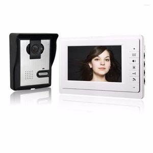 Videodörrtelefoner sysd telefon 7 tum trådbunden intercom med IR Night Vision Camera Doorbell Kit för hemlägenhet