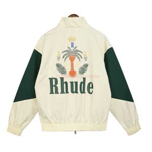 Designer odzież marka moda płaszcza American High Street Rhude Coconut Tree Peace Pigeon Splaton Splot Męska kurtka sportowa wietrzna odzież KBQF