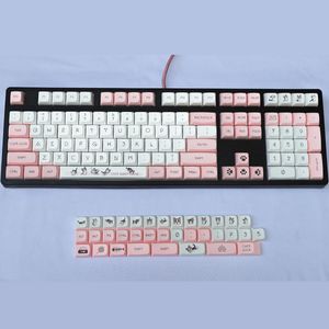 Accessories Pink Cat 136Key XDA Keycaps PBT Dyesubbed for MX Switches of 61 63 64 67 68 84 87 96 104 108 Mechanical Keyboards