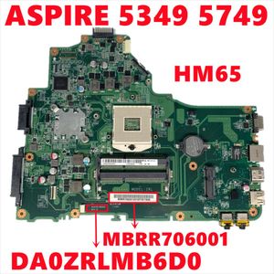 MotherBoard MBRR706001 MB.RR706.001 PrainBoard para Acer Aspire 5349 5749 Laptop Placa -mãe DA0ZRLMB6D0 HM65 DDR3 100% testado Trabalhando