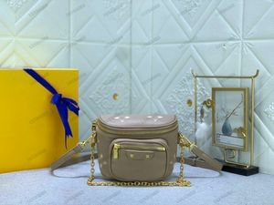 Mini-Bumbag 2023 Designer-Gürteltasche mit Kette, deren geprägtes Monogramm-Muster, Umhängetasche, sommerliche Farbtöne, Taillentasche, Gürteltasche, Schultertasche, Geldbörse