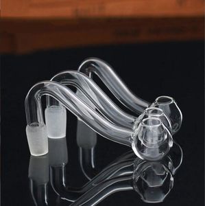 Pyrex Glass hookahs 10mm Quemador de aceite Tabaco Adaptador de tazón doblado Tubo Bong grueso Pipa de humo Quema de uñas Accesorios Jumbo9203728