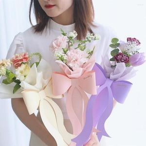 Gift Wrap Beautiful Lightweight Not Easy To Deform Eye-catching Pretty Single Bouquet Paper Bag Flower Box Wide Application