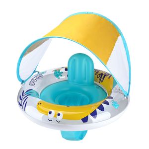 Sandspiel Wasserspaß Swimbobo Kind aufblasbarer Dinosaurier niedlicher Schwimmsitz Boot schwimmendes Kleinkind Wasserspielzeug Baby Schwimmringe Pool Float mit Baldachin 230526