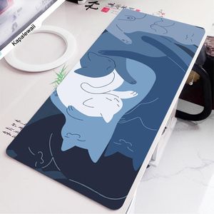 Rests Kawaii Cat Mouse Pad Blue 90x40 Black and White with Cats Xxl Desk Mat Catpaw Mousepad Large Computer Slipmat Anime Accessories